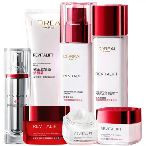 欧莱雅雪颜护肤套装效果得分:97含欧莱雅开发的鞣酸活肤精华,促进