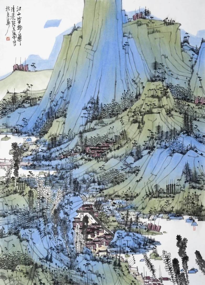 泰丰文化·国画名家丨张立涛的淡彩青绿,别致的炫丽与清雅