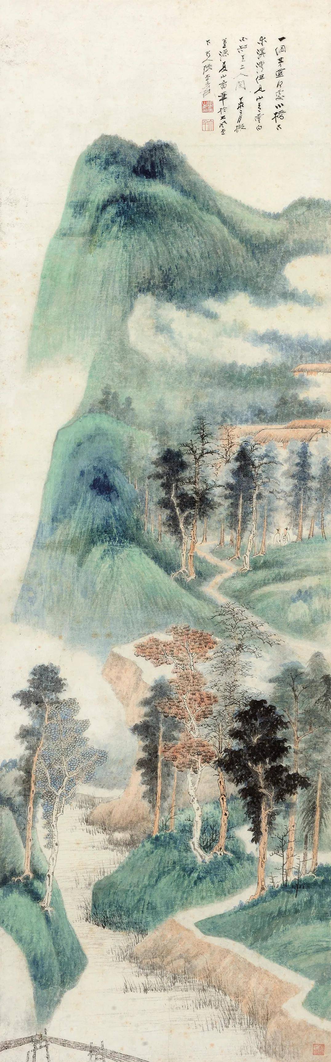 画,临摹历代名迹,遍游名山大川,师古而出新,其传统山水技法愈臻纯熟