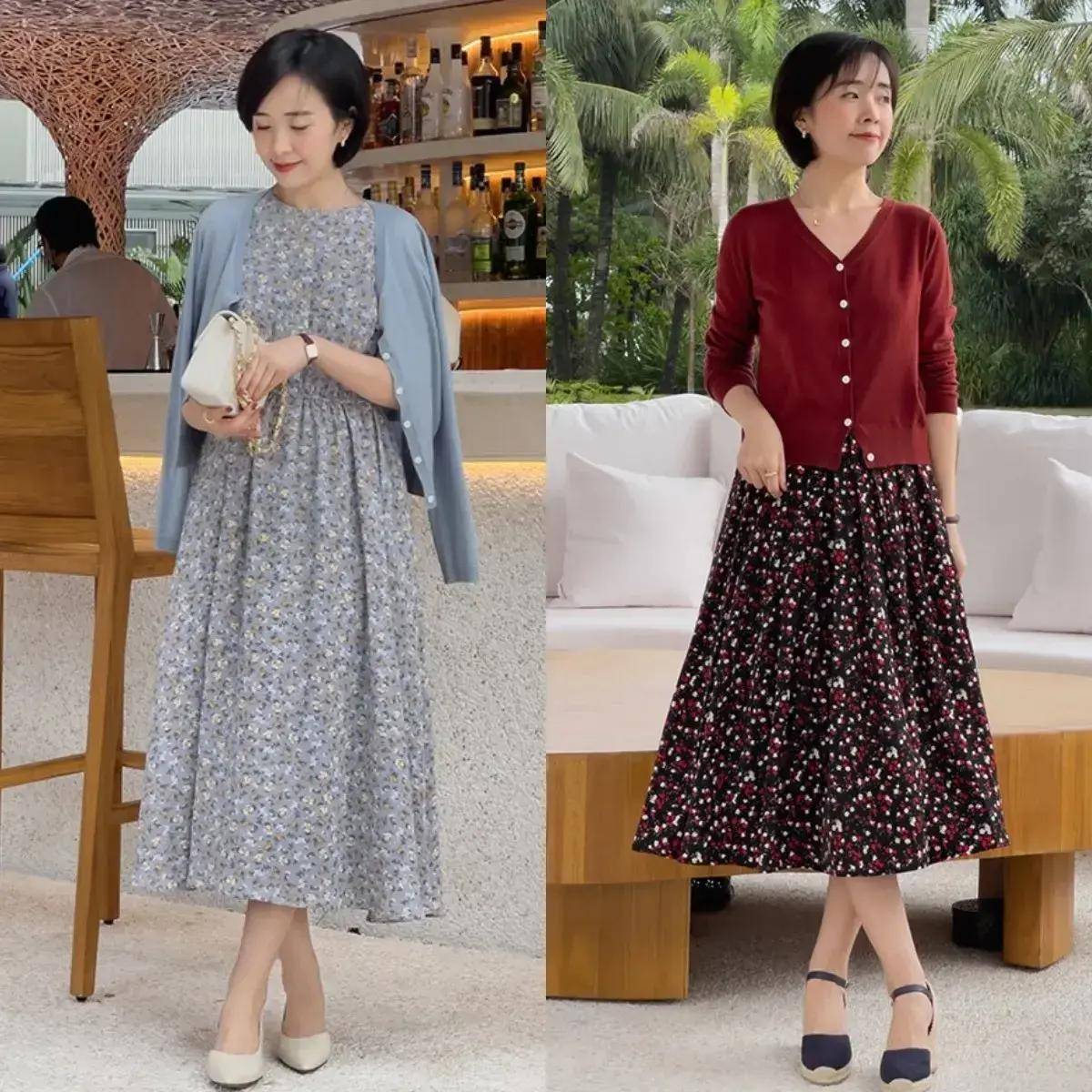 腿裤不流行了,穿"裙子 平底鞋"更洋气,适合40岁的女人_上衣_衣服_衬衫