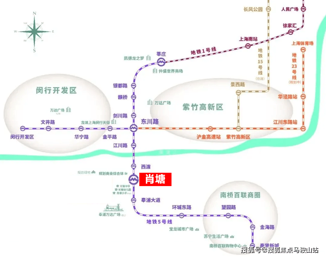 轨道交通网示意图自驾方面,悦澜天地往北约20公里直达莘庄副中心