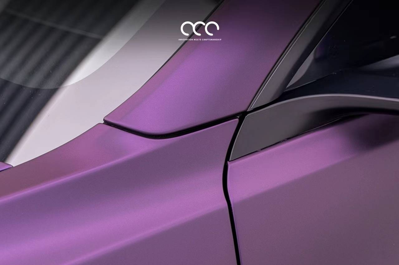 [漫彩]特斯拉model3超亚金属赤茶紫改色膜,神秘的紫色增加魅力