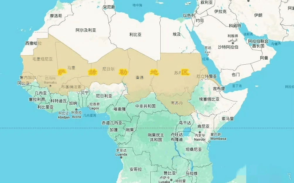 非洲撒哈拉沙漠地图图片