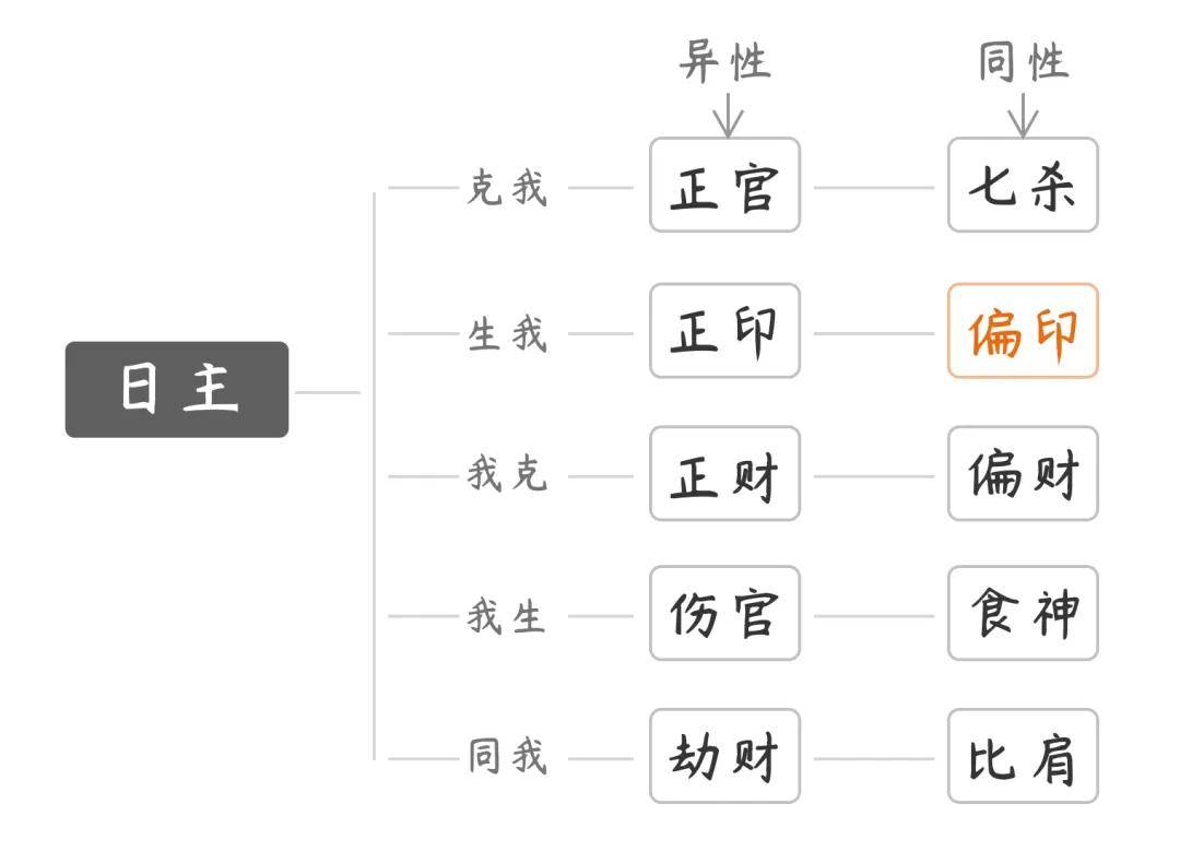 十神之间的关系图图片