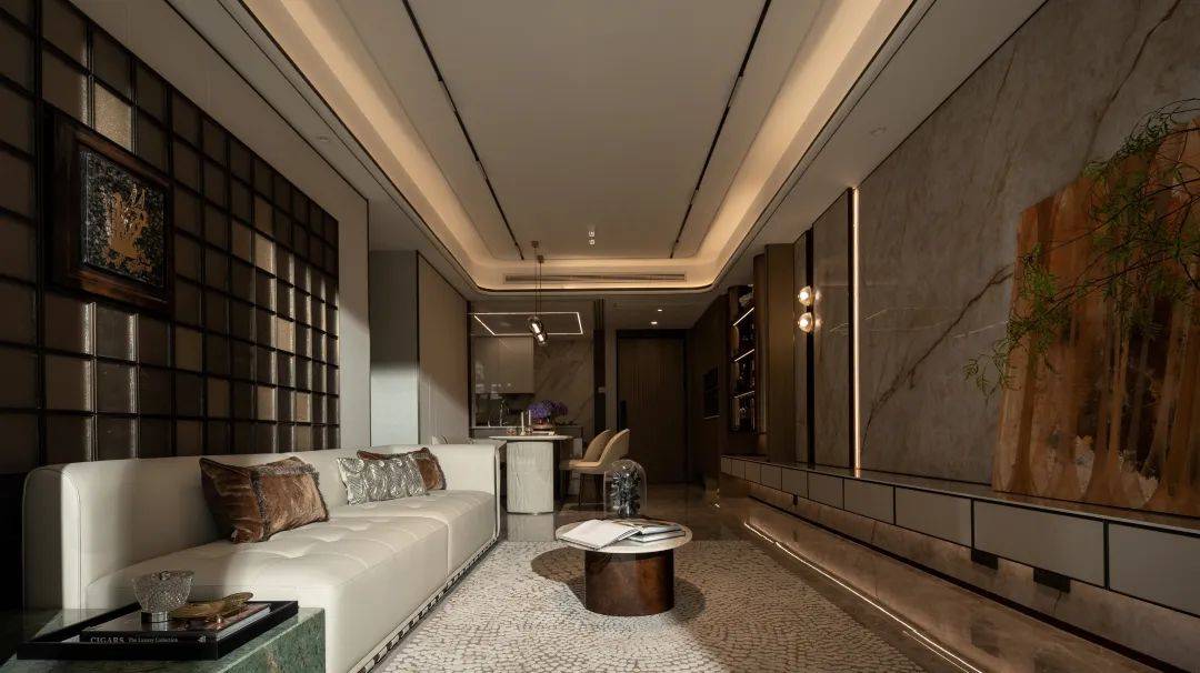 近期项目106㎡的样板房开放了,走的是宝格丽的高定奢华风格,现场效果