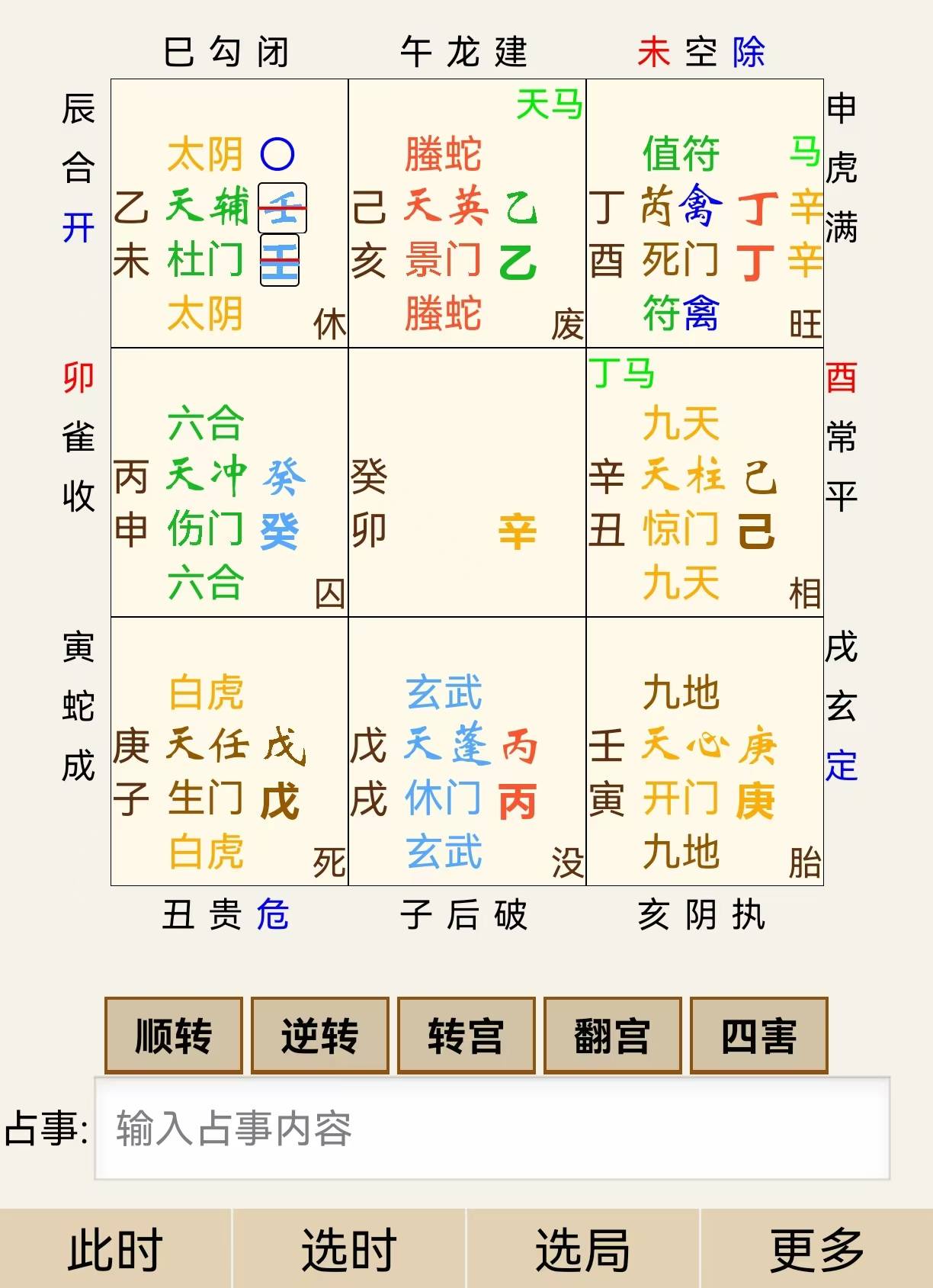 奇门遁甲数字图片