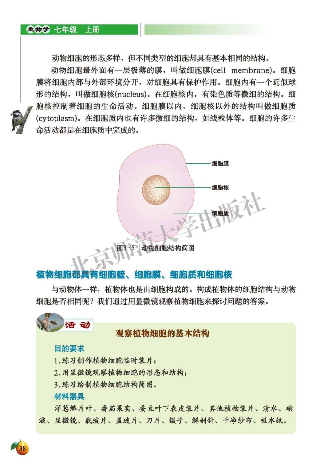 初中生物七年级上册电子课本北师大版