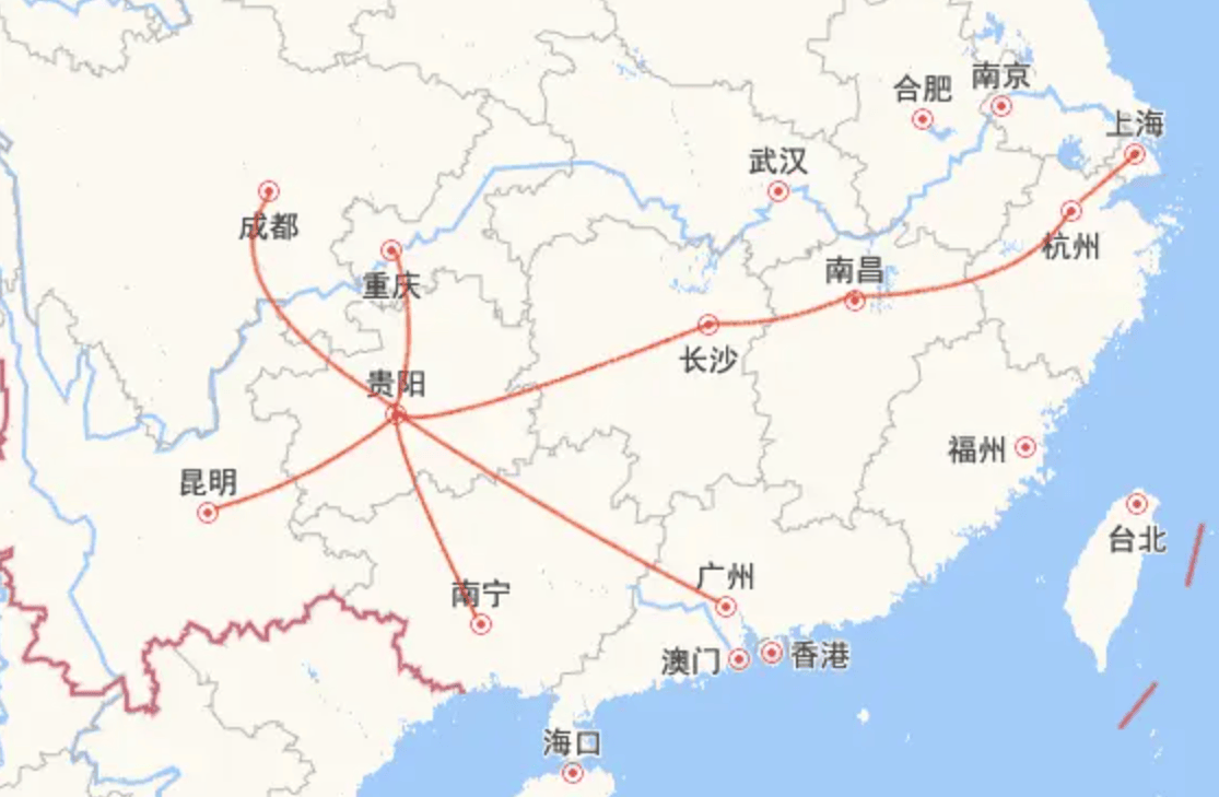 成都到贵阳高铁线路图图片