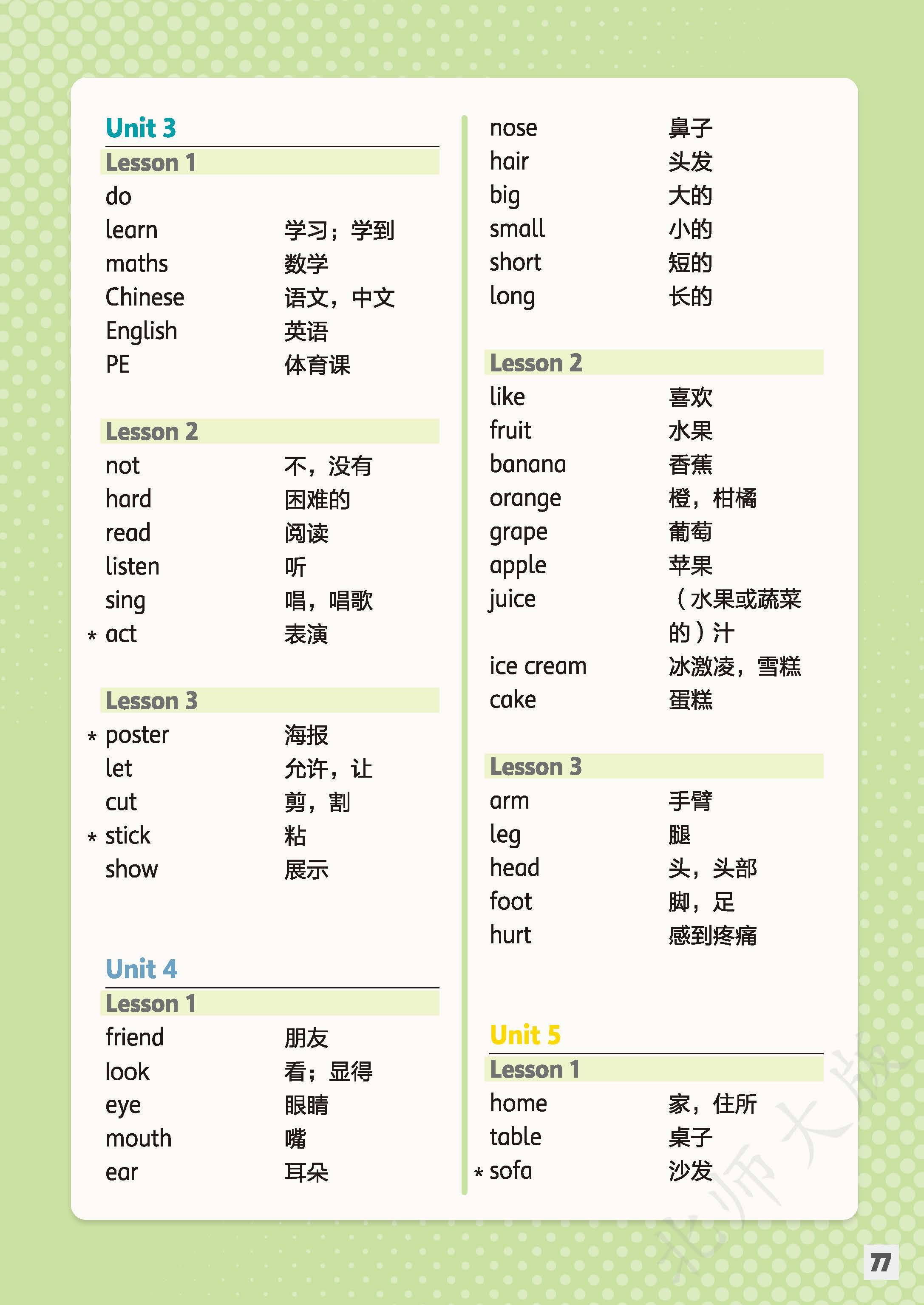 三年级英语上册目录图片