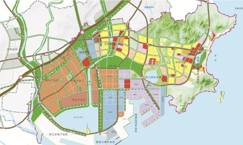 董家口疏港铁路线路图图片