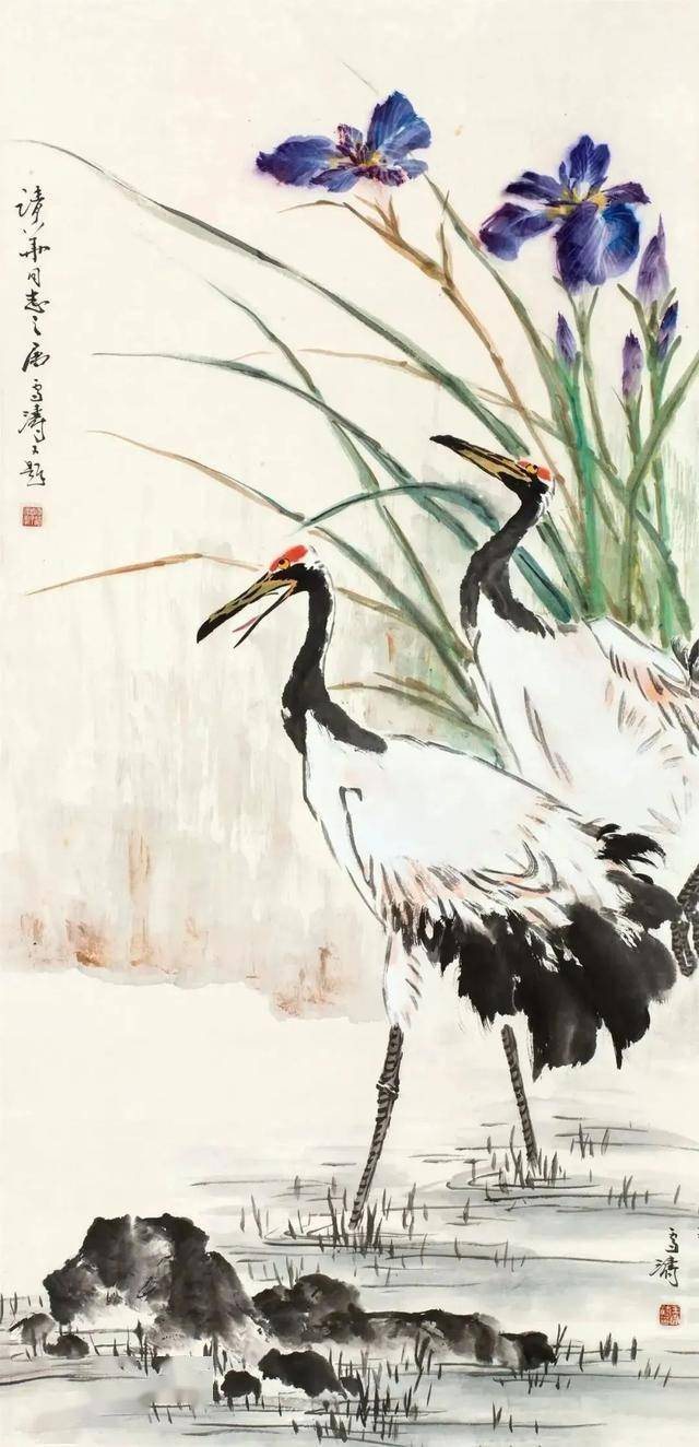 王雪涛写鹤,简简几笔,生动鲜活