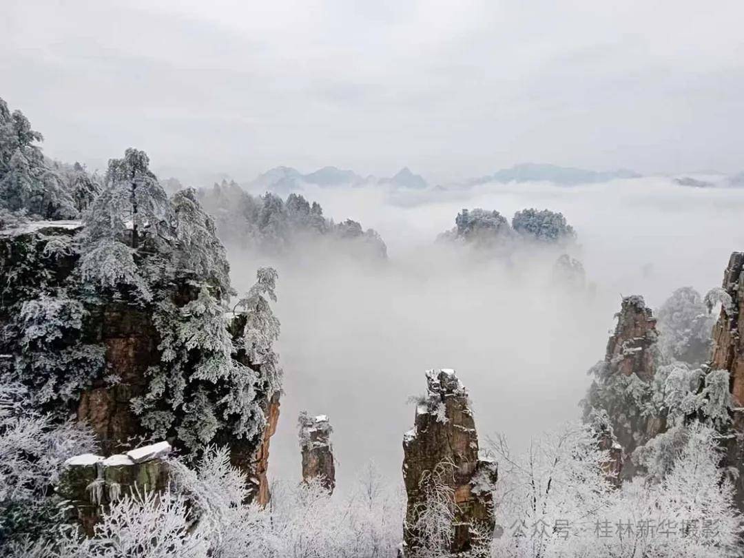 张家界雪景图片天子山图片