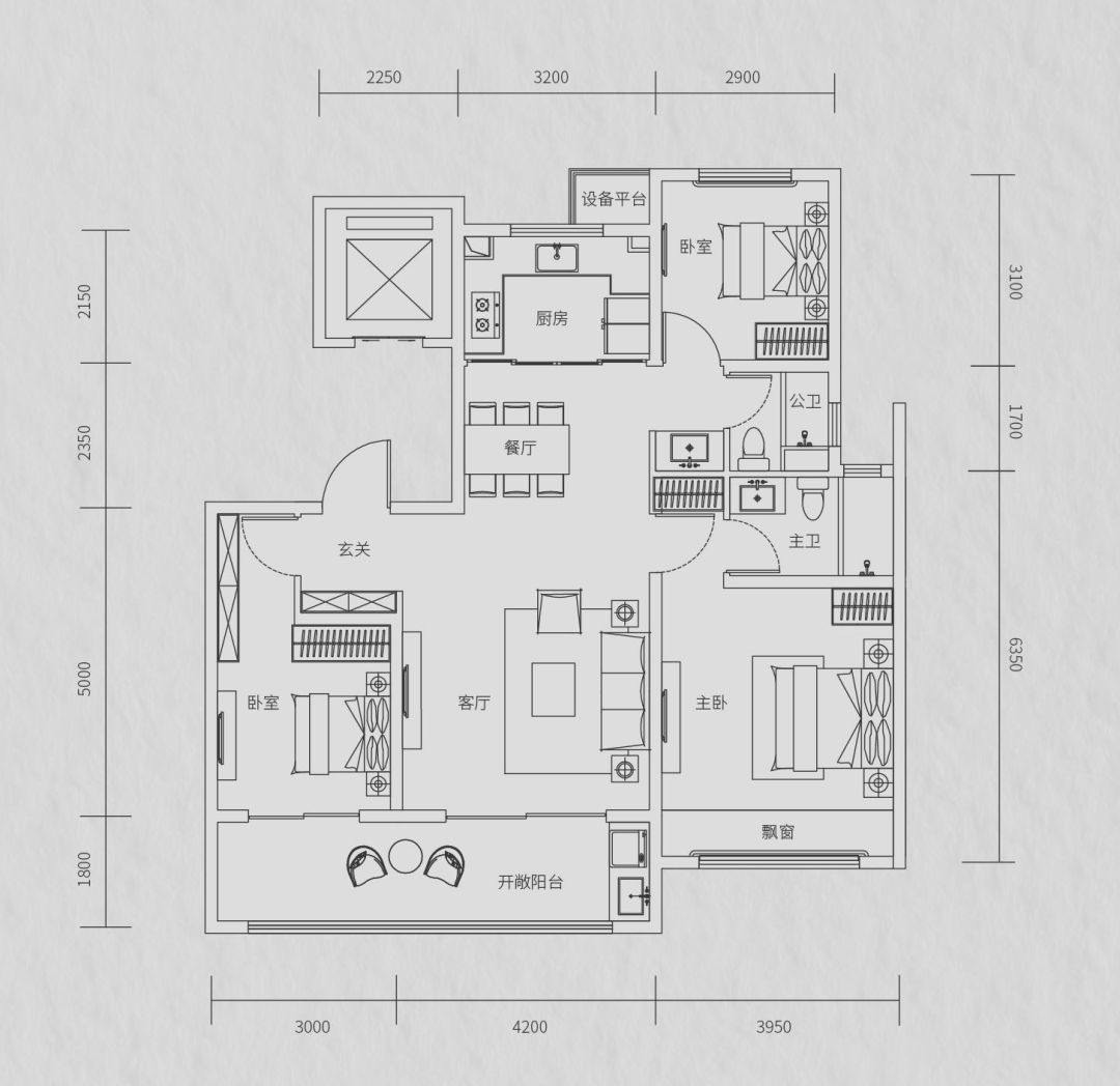建面约123㎡洋房户型图芜湖伟星樘樾售楼处热线:400-116-7720转666建