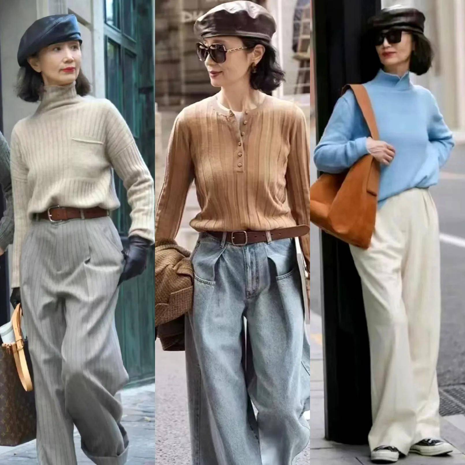 看了三木妈妈穿搭才发现,原来着装搭配帽子是秋冬优雅时尚的秘诀