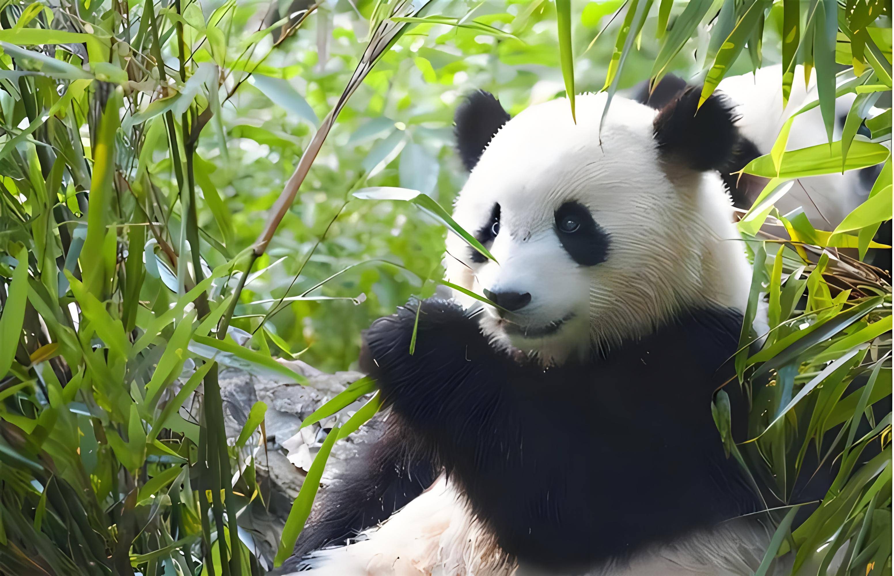 黑熊白熊合体变熊猫图片