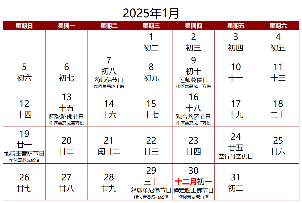 藏汉日历对照表 佛教图片