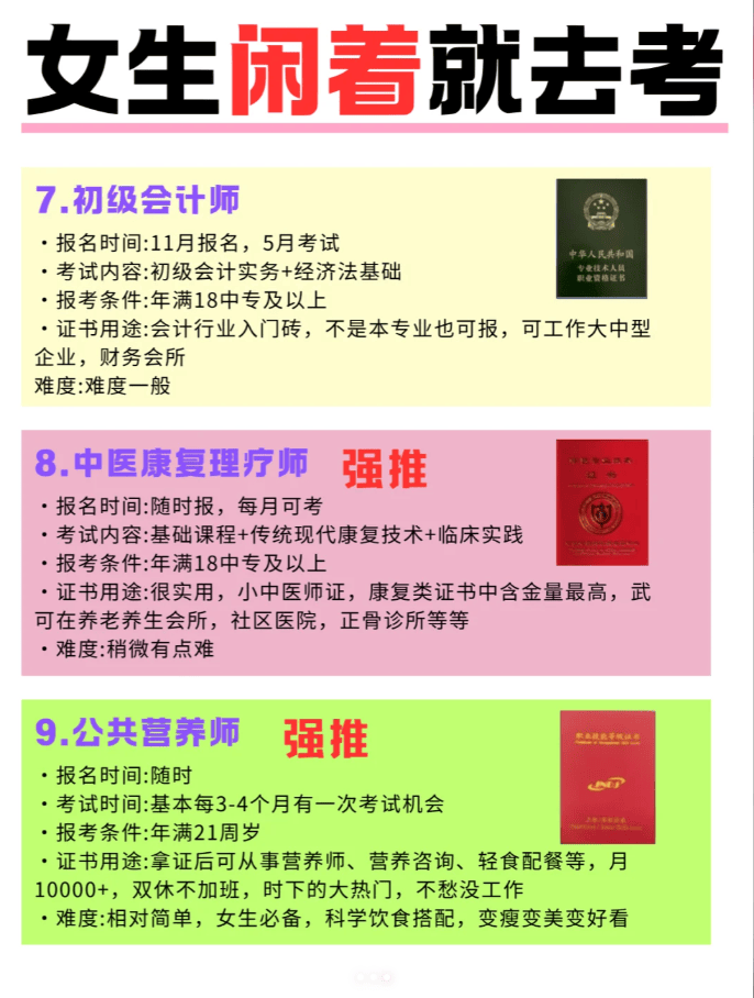 ✅证多不压身,好好努力,千万别摆烂 ️公共健康师中医康复理疗师