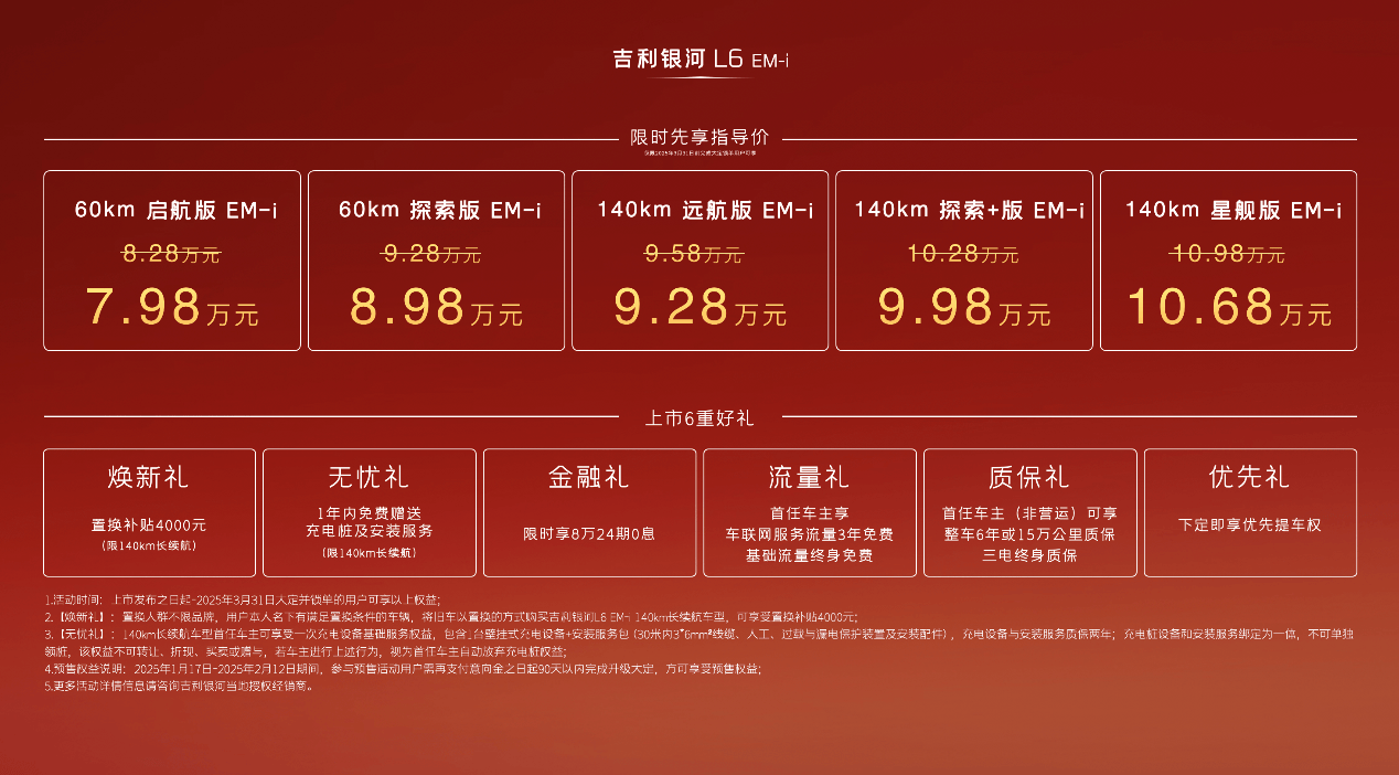 限时先享指导价7.98万元起，吉利银河L6 EM-惊艳上市！