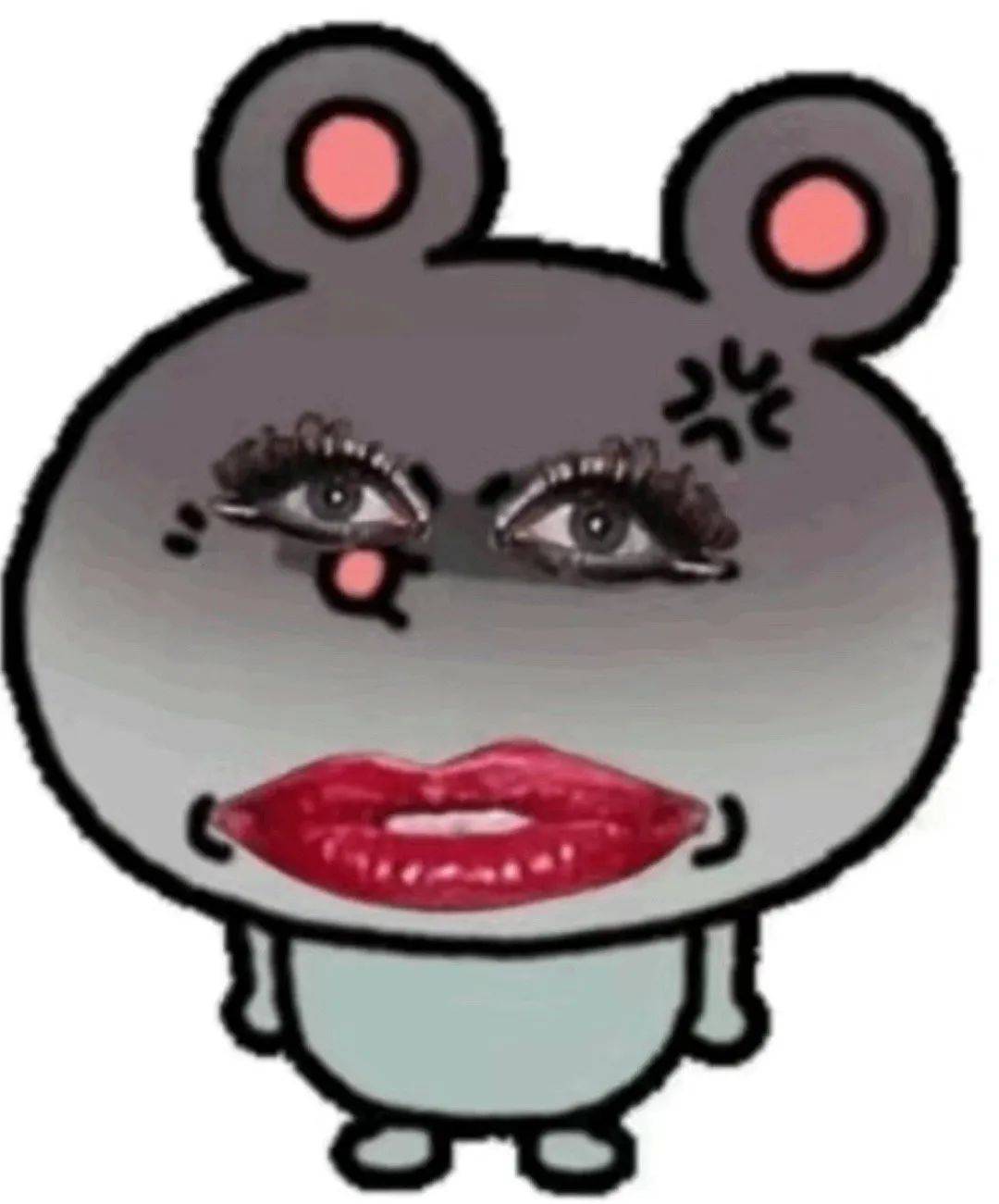 烈焰红嘴唇抽象表情包