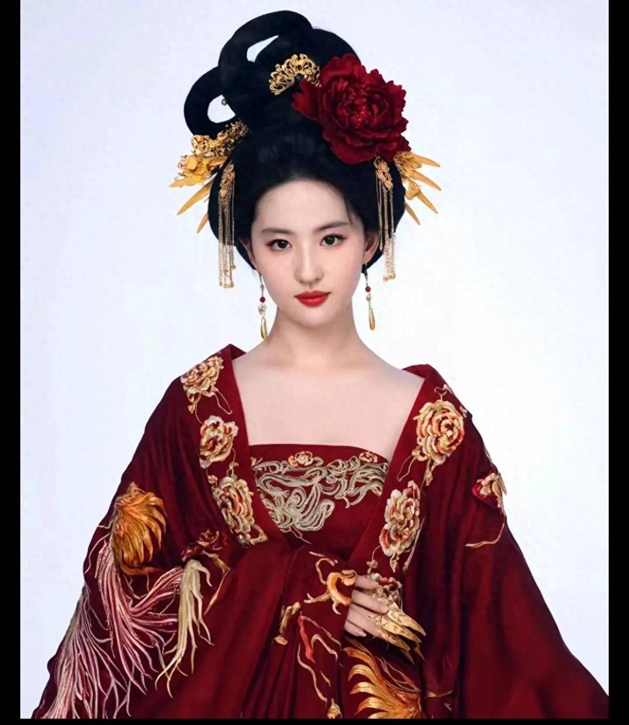 宫廷服饰,还是简约的民间装扮,她都能完美驾驭,展现出唐代女性的温婉