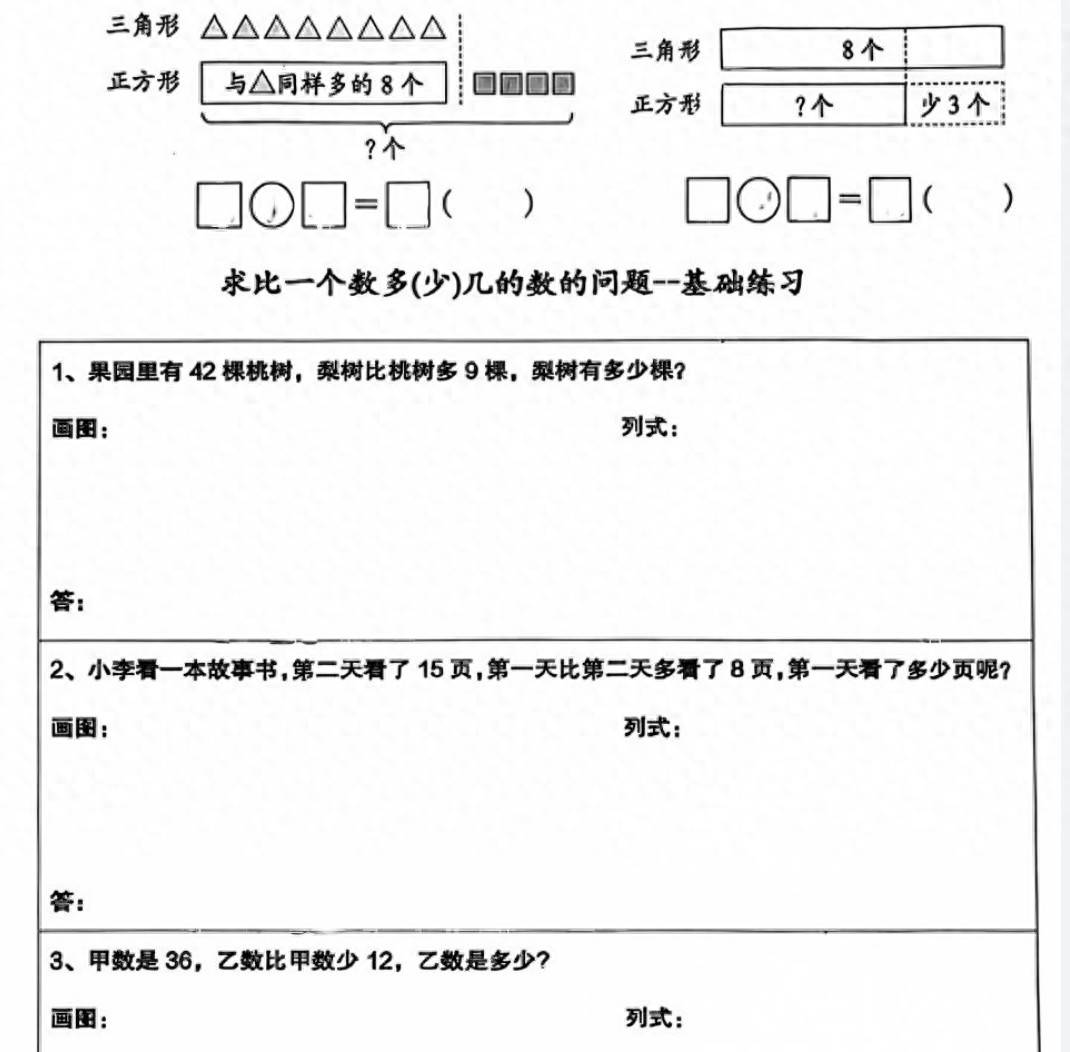 一年级数学数量关系，实物演示+规范步骤，孩子2天搞定长条图！_搜狐网