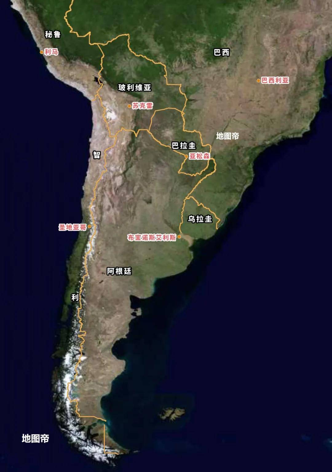 哪些国家的地图,"装得下"狭长智利?