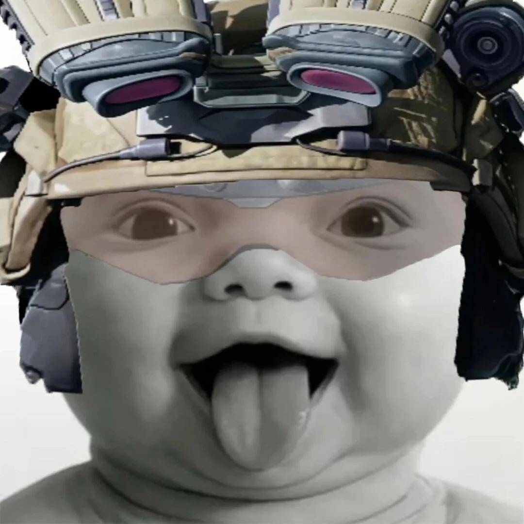 papa流口水小孩抽象猎奇黑白gif表情包