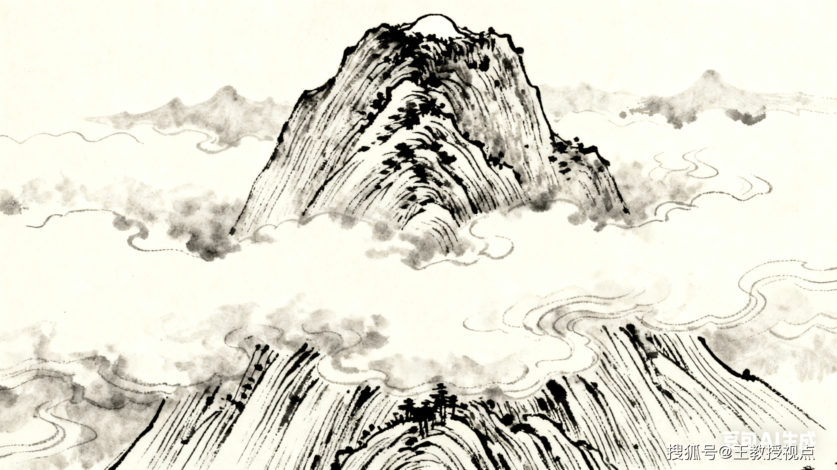 对于山水画而言,山石的轮廓,树木的枝干,水流的走向,都需先通过白描