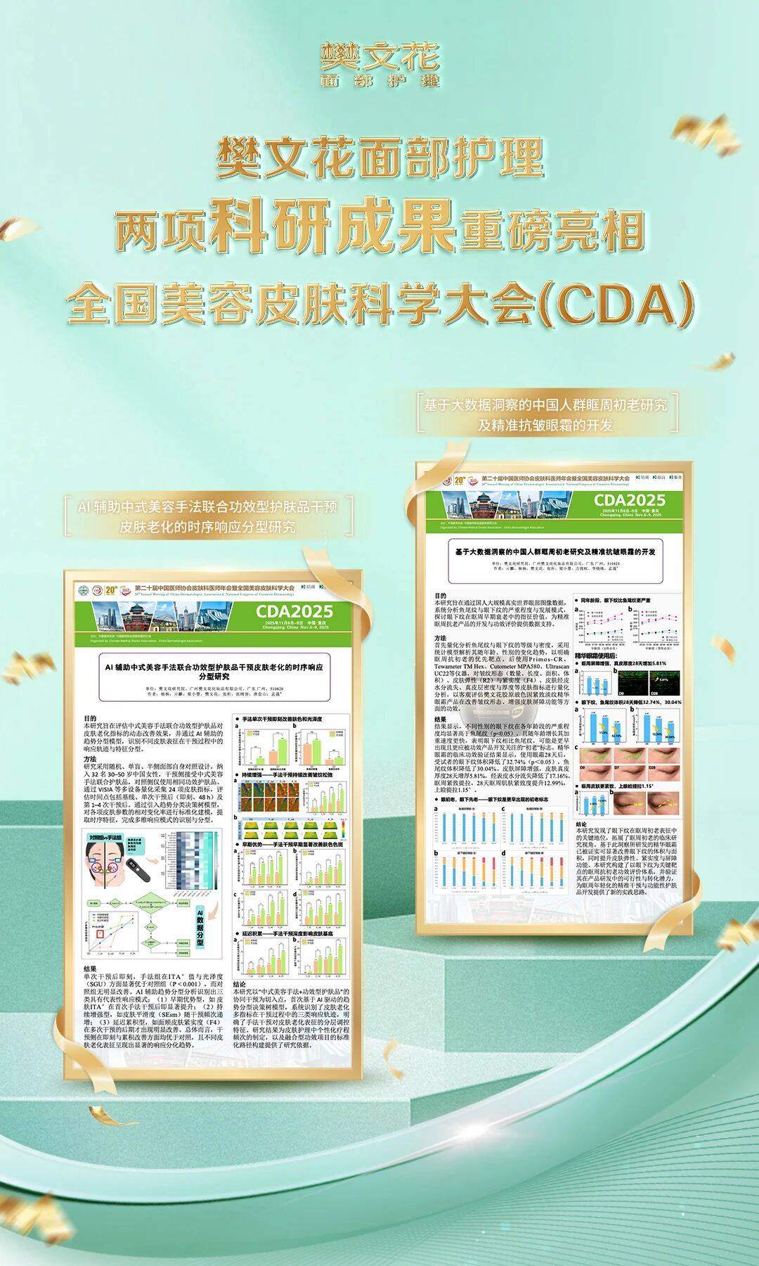 精准护肤新纪元：樊文花面部护理两项科研成果重磅亮相全国美容皮肤科学大会(CDA)(图1)