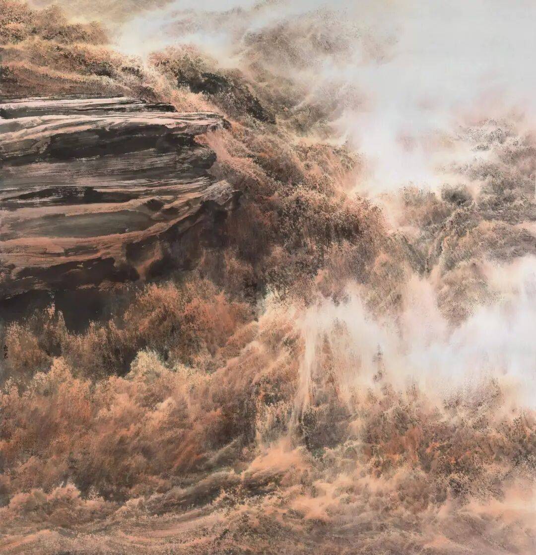 《中国之歌》143cm×148cm《天风卷巨澜》122cm×247cm《天国流韵》2