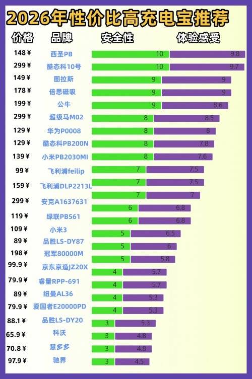 手机充电宝哪个牌子好？好用又实惠10款手机充电宝推荐，充电快又安全！