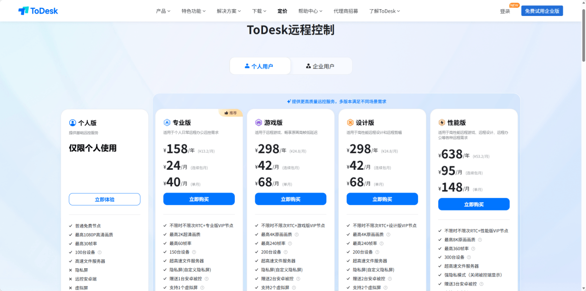 别乱买！一文读懂ToDesk五大版本差异，选错可能白花钱，最高支持360帧+8K