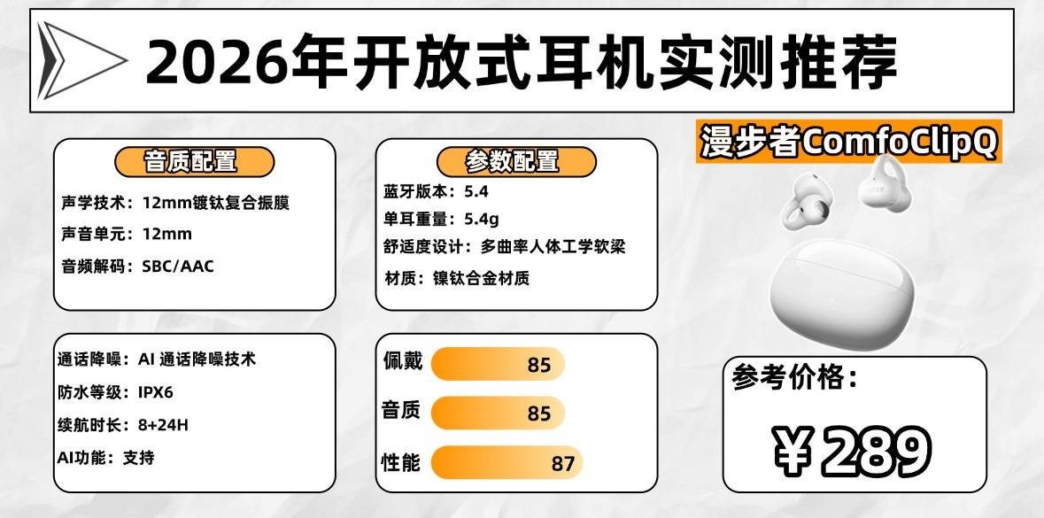 开放式耳机值得买吗？2026年最火热的十大开放式耳机推荐品牌