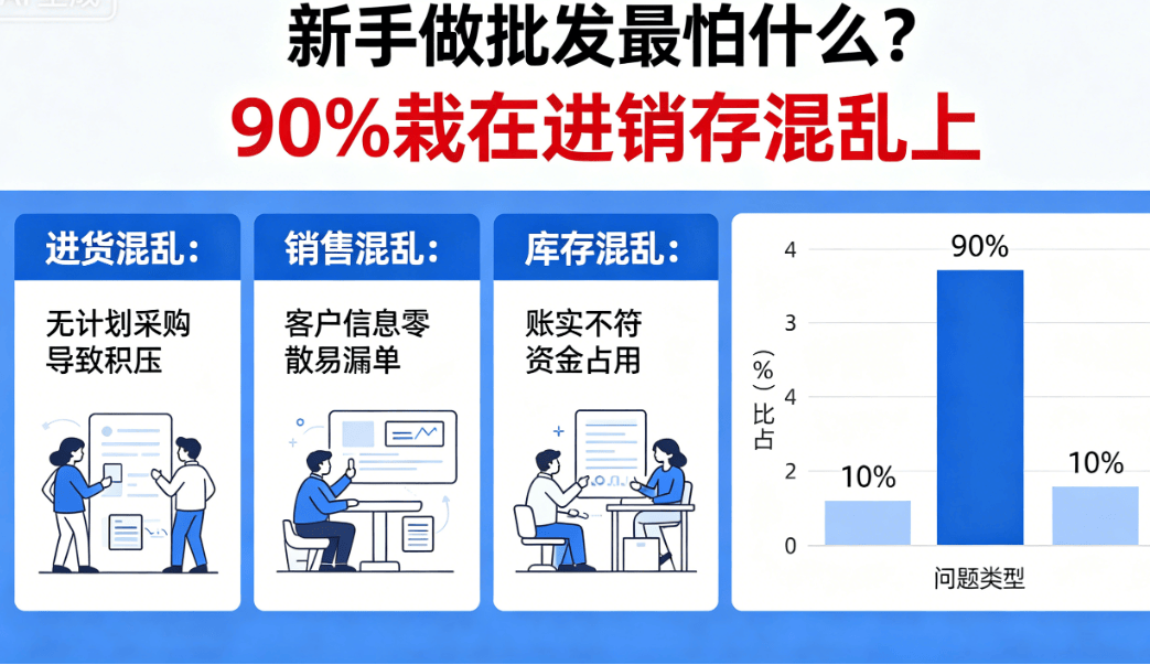 象过河：新手做批发最怕什么？90% 栽在进销存混乱上