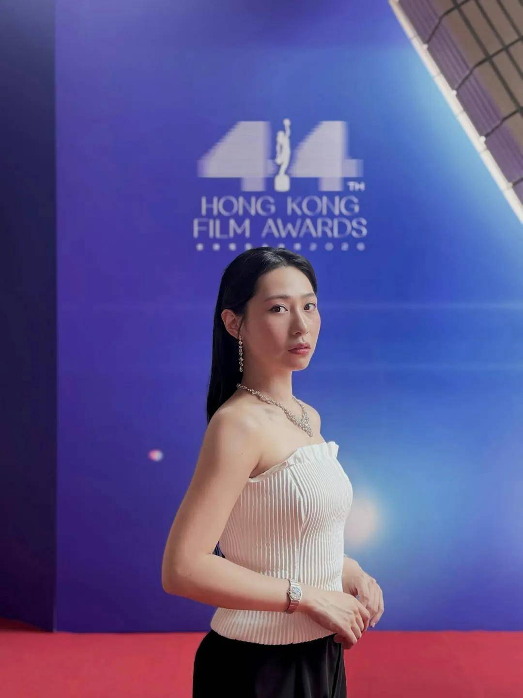 蔡蕙琪早前擔任香港電影金像獎紅地毯及大會官方YouTube直播主合手东谈主。（IG@kaychoii）