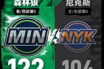爱德华兹26分布伦森20分 森林狼122-104战胜尼克斯