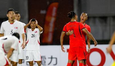 组图：亚运-U23国足2-1逆转朝鲜 吴曦张玉宁庆祝进球