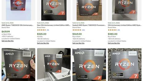 黄牛党集体崩溃，AMD 5800X3D十周年版随便买