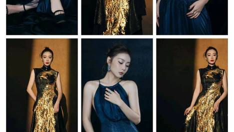 高叶的“大嫂”美学到底有多绝？深蓝星河与黑金刺绣，把高级感拿捏得死死的！