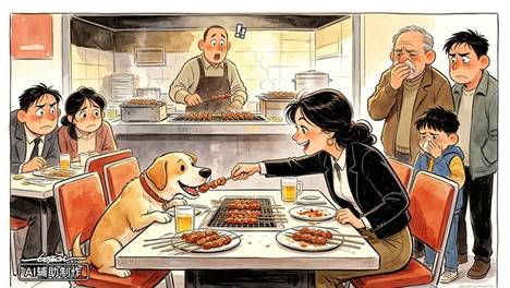 漫画｜宠物狗上桌吃饭，宠得没边儿