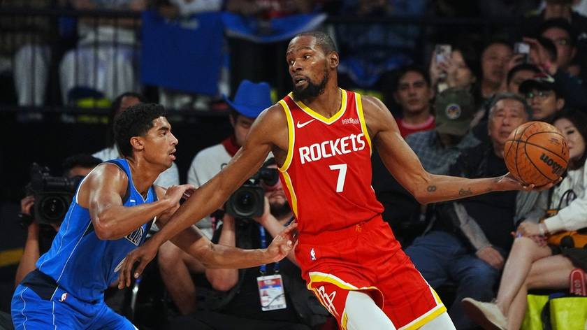 NBA中国赛-火箭力克独行侠 杜兰特单打