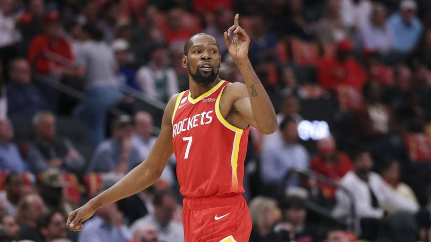 NBA-火箭VS独行侠 杜兰特霸气庆祝