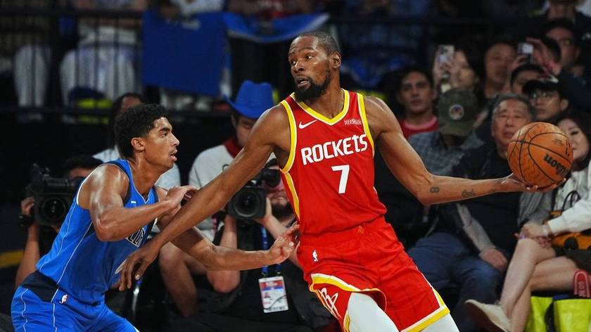NBA中国赛-火箭力克独行侠 杜兰特单打