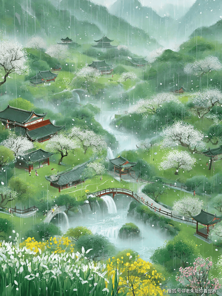 国韵古风插画丨天青色等烟雨,而我在等你