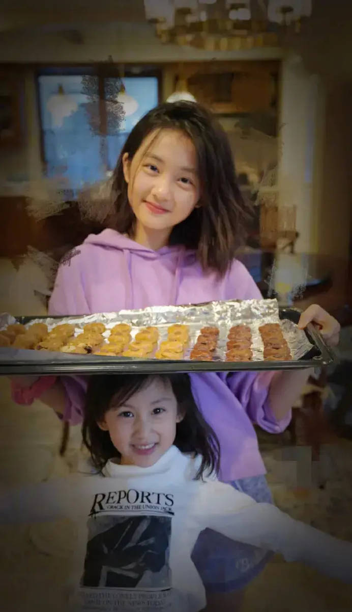 黄磊孙莉二女儿近照曝光！眼睛旁边两颗泪痣好独特