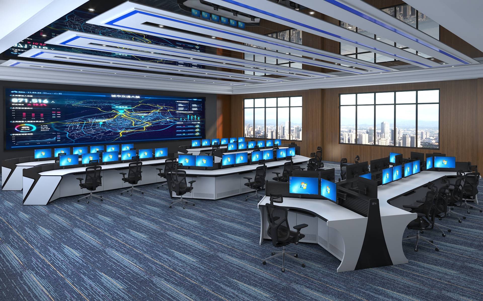 实时监控:通过高清摄像头,大屏幕显示器等设备,指挥中心操作台能够