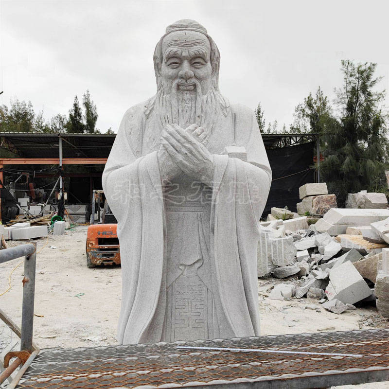 石雕孔子像摆放在校园内有什么作用和意义?_回形_寓意_象征