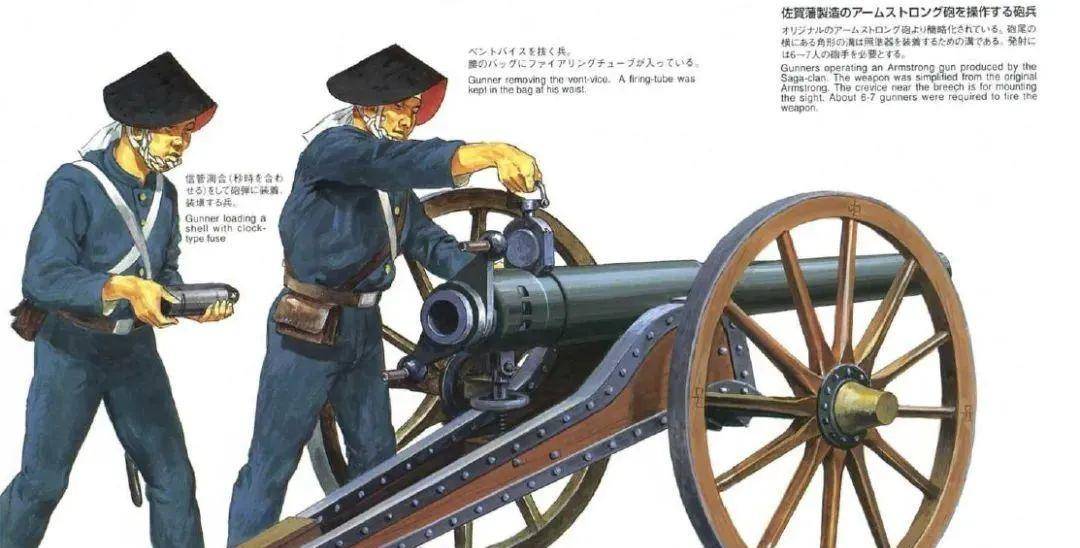 这是一种大车轮钢管线膛炮,后膛装弹,有螺纹丝口炮栓的大炮,而且有