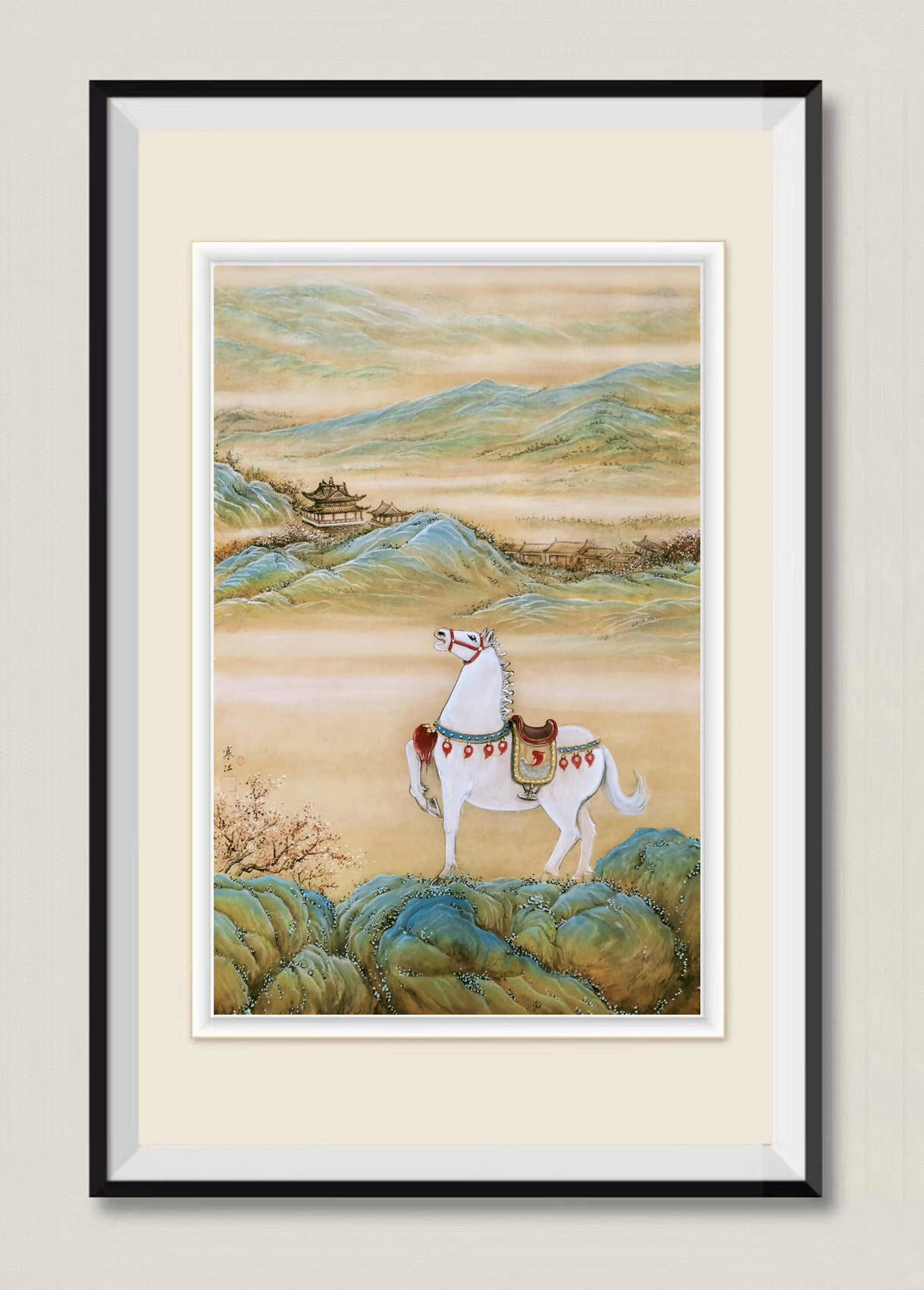界画寒江---工笔界画《白驹图》 两幅