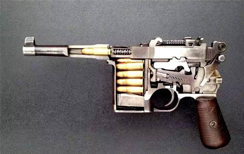 "三把匣子"剖视图传入中国后被称为"三把盒子","三号匣枪"或者"三号